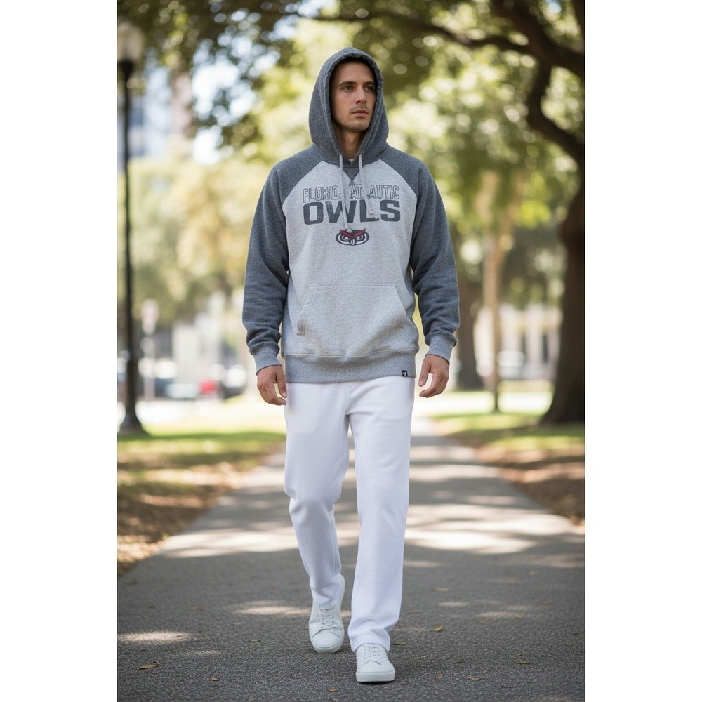 47 Men's Gray Small Florida Atlantic Owls Cotton Blend Pullover Hoodie